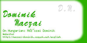 dominik maczai business card